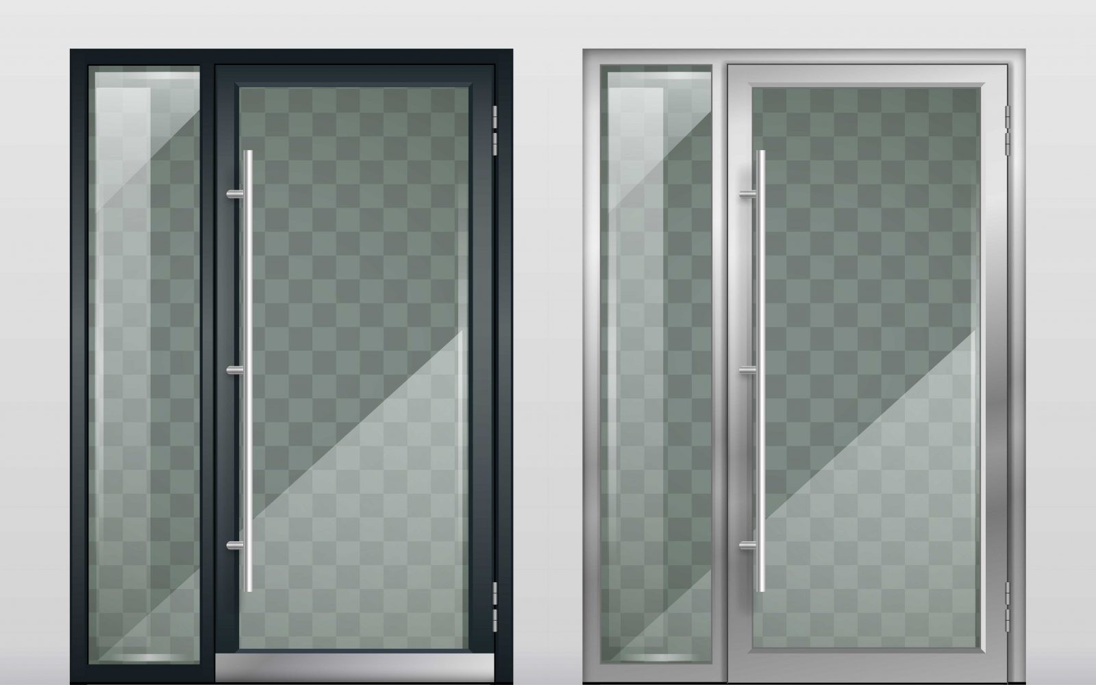 Одностворчатые алюминиевые двери